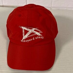 Vineyard Vines Baseball Hat Unisex OS Red Embroidered Logo Performance Cap